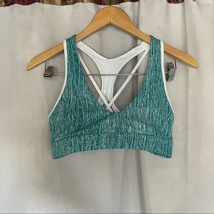 BuffBunny Green Speckled Racerback Sports Bra